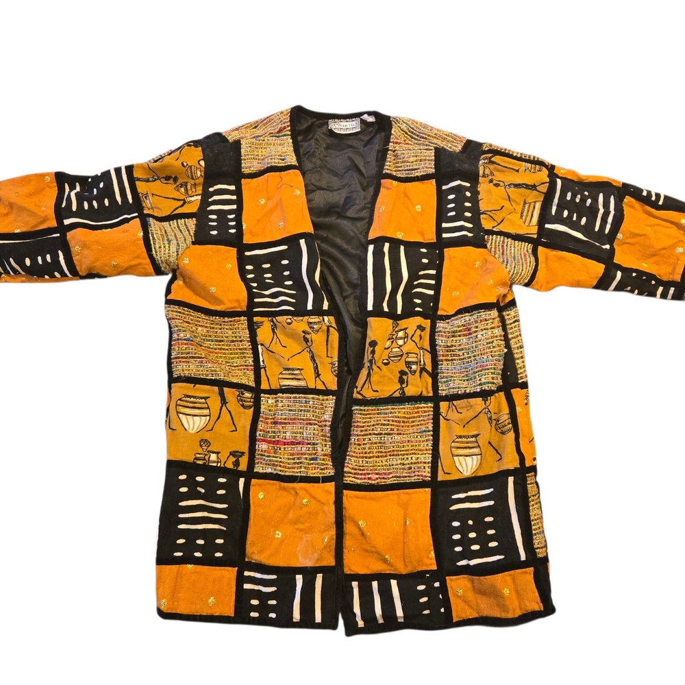 Molato ETHNIC Artistic Black and Orange Patchwork Jacket